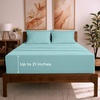 image:imageMellanni Queen Sheet Set  6Piece Iconic Collection Bedding  Including 4 Pillowcases 16Inch Deep Pocket Easy Care Extra Soft Cooling Sheets Brushed Microfiber  White1524 Aqua