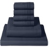 image:imageMellanni Queen Sheet Set  6Piece Iconic Collection Bedding  Including 4 Pillowcases 16Inch Deep Pocket Easy Care Extra Soft Cooling Sheets Brushed Microfiber  White1959 Navy Blue
