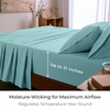 image:imageMellanni Queen Sheet Set  6Piece Iconic Collection Bedding  Including 4 Pillowcases 16Inch Deep Pocket Easy Care Extra Soft Cooling Sheets Brushed Microfiber  White1524 Aqua