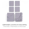 image:imageMellanni Queen Sheet Set  6Piece Iconic Collection Bedding  Including 4 Pillowcases 16Inch Deep Pocket Easy Care Extra Soft Cooling Sheets Brushed Microfiber  White1335 Lavender