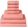 image:imageMellanni Queen Sheet Set  6Piece Iconic Collection Bedding  Including 4 Pillowcases 16Inch Deep Pocket Easy Care Extra Soft Cooling Sheets Brushed Microfiber  Blush Pink1621 Coral