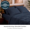 image:imageMellanni Queen Sheet Set  6Piece Iconic Collection Bedding  Including 4 Pillowcases 16Inch Deep Pocket Easy Care Extra Soft Cooling Sheets Brushed Microfiber  White1959 Navy Blue