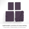 image:imageMellanni Queen Sheet Set  6Piece Iconic Collection Bedding  Including 4 Pillowcases 16Inch Deep Pocket Easy Care Extra Soft Cooling Sheets Brushed Microfiber  White1952 Purple