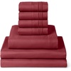 image:imageMellanni Queen Sheet Set  6Piece Iconic Collection Bedding  Including 4 Pillowcases 16Inch Deep Pocket Easy Care Extra Soft Cooling Sheets Brushed Microfiber  White1752 Brick Red