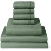 image:imageMellanni Queen Sheet Set  6Piece Iconic Collection Bedding  Including 4 Pillowcases 16Inch Deep Pocket Easy Care Extra Soft Cooling Sheets Brushed Microfiber  White1436 Sage
