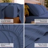 image:imageMellanni Queen Sheet Set  6Piece Iconic Collection Bedding  Including 4 Pillowcases 16Inch Deep Pocket Easy Care Extra Soft Cooling Sheets Brushed Microfiber  White1593 Blue Nova