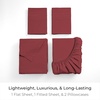 image:imageMellanni Queen Sheet Set  6Piece Iconic Collection Bedding  Including 4 Pillowcases 16Inch Deep Pocket Easy Care Extra Soft Cooling Sheets Brushed Microfiber  White1752 Brick Red