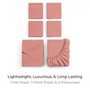 image:imageMellanni Queen Sheet Set  6Piece Iconic Collection Bedding  Including 4 Pillowcases 16Inch Deep Pocket Easy Care Extra Soft Cooling Sheets Brushed Microfiber  Blush Pink1621 Coral