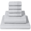 image:imageMellanni Queen Sheet Set  6Piece Iconic Collection Bedding  Including 4 Pillowcases 16Inch Deep Pocket Easy Care Extra Soft Cooling Sheets Brushed Microfiber  White1364 Light Gray