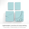 image:imageMellanni Queen Sheet Set  6Piece Iconic Collection Bedding  Including 4 Pillowcases 16Inch Deep Pocket Easy Care Extra Soft Cooling Sheets Brushed Microfiber  White1524 Aqua