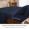 image:imageMellanni Queen Sheet Set  6Piece Iconic Collection Bedding  Including 4 Pillowcases 16Inch Deep Pocket Easy Care Extra Soft Cooling Sheets Brushed Microfiber  White1959 Navy Blue