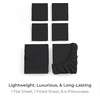 image:imageMellanni Queen Sheet Set  6Piece Iconic Collection Bedding  Including 4 Pillowcases 16Inch Deep Pocket Easy Care Extra Soft Cooling Sheets Brushed Microfiber  White1990 Black