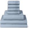 image:imageMellanni Queen Sheet Set  6Piece Iconic Collection Bedding  Including 4 Pillowcases 16Inch Deep Pocket Easy Care Extra Soft Cooling Sheets Brushed Microfiber  White1573 Blue Hydrangea