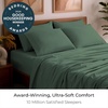 image:imageMellanni Queen Sheet Set  6Piece Iconic Collection Bedding  Including 4 Pillowcases 16Inch Deep Pocket Easy Care Extra Soft Cooling Sheets Brushed Microfiber  White1448 Emerald Green