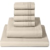 image:imageMellanni Queen Sheet Set  6Piece Iconic Collection Bedding  Including 4 Pillowcases 16Inch Deep Pocket Easy Care Extra Soft Cooling Sheets Brushed Microfiber  Blush Pink1812 Beige