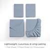 image:imageMellanni Queen Sheet Set  6Piece Iconic Collection Bedding  Including 4 Pillowcases 16Inch Deep Pocket Easy Care Extra Soft Cooling Sheets Brushed Microfiber  White1573 Blue Hydrangea
