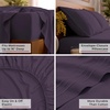 image:imageMellanni Queen Sheet Set  6Piece Iconic Collection Bedding  Including 4 Pillowcases 16Inch Deep Pocket Easy Care Extra Soft Cooling Sheets Brushed Microfiber  White1952 Purple