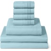 image:imageMellanni Queen Sheet Set  6Piece Iconic Collection Bedding  Including 4 Pillowcases 16Inch Deep Pocket Easy Care Extra Soft Cooling Sheets Brushed Microfiber  White1524 Aqua