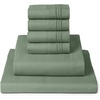 image:imageMellanni Queen Sheet Set  6Piece Iconic Collection Bedding  Including 4 Pillowcases 16Inch Deep Pocket Easy Care Extra Soft Cooling Sheets Brushed Microfiber  White1436 Sage