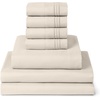 image:imageMellanni Queen Sheet Set  6Piece Iconic Collection Bedding  Including 4 Pillowcases 16Inch Deep Pocket Easy Care Extra Soft Cooling Sheets Brushed Microfiber  White1128 Golden Ivory