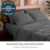 image:imageMellanni Queen Sheet Set  6Piece Iconic Collection Bedding  Including 4 Pillowcases 16Inch Deep Pocket Easy Care Extra Soft Cooling Sheets Brushed Microfiber  White1394 Gray