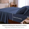 image:imageMellanni Queen Sheet Set  6Piece Iconic Collection Bedding  Including 4 Pillowcases 16Inch Deep Pocket Easy Care Extra Soft Cooling Sheets Brushed Microfiber  White1593 Blue Nova