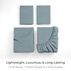 image:imageMellanni Queen Sheet Set  6Piece Iconic Collection Bedding  Including 4 Pillowcases 16Inch Deep Pocket Easy Care Extra Soft Cooling Sheets Brushed Microfiber  White1583 Spa Blue