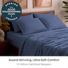 image:imageMellanni Queen Sheet Set  6Piece Iconic Collection Bedding  Including 4 Pillowcases 16Inch Deep Pocket Easy Care Extra Soft Cooling Sheets Brushed Microfiber  White1593 Blue Nova