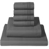 image:imageMellanni Queen Sheet Set  6Piece Iconic Collection Bedding  Including 4 Pillowcases 16Inch Deep Pocket Easy Care Extra Soft Cooling Sheets Brushed Microfiber  White1394 Gray