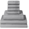 image:imageMellanni Queen Sheet Set  6Piece Iconic Collection Bedding  Including 4 Pillowcases 16Inch Deep Pocket Easy Care Extra Soft Cooling Sheets Brushed Microfiber  Blush Pink1364 Light Gray