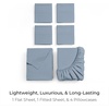 image:imageMellanni Queen Sheet Set  6Piece Iconic Collection Bedding  Including 4 Pillowcases 16Inch Deep Pocket Easy Care Extra Soft Cooling Sheets Brushed Microfiber  White1573 Blue Hydrangea