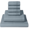 image:imageMellanni Queen Sheet Set  6Piece Iconic Collection Bedding  Including 4 Pillowcases 16Inch Deep Pocket Easy Care Extra Soft Cooling Sheets Brushed Microfiber  Blush Pink1583 Spa Blue