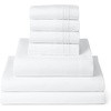 image:imageMellanni Queen Sheet Set  6Piece Iconic Collection Bedding  Including 4 Pillowcases 16Inch Deep Pocket Easy Care Extra Soft Cooling Sheets Brushed Microfiber  Blush Pink1102 White