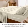 image:imageMellanni Queen Sheet Set  6Piece Iconic Collection Bedding  Including 4 Pillowcases 16Inch Deep Pocket Easy Care Extra Soft Cooling Sheets Brushed Microfiber  White1128 Golden Ivory