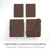 image:imageMellanni Queen Sheet Set  6Piece Iconic Collection Bedding  Including 4 Pillowcases 16Inch Deep Pocket Easy Care Extra Soft Cooling Sheets Brushed Microfiber  White1887 Brown