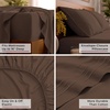 image:imageMellanni Queen Sheet Set  6Piece Iconic Collection Bedding  Including 4 Pillowcases 16Inch Deep Pocket Easy Care Extra Soft Cooling Sheets Brushed Microfiber  White1887 Brown