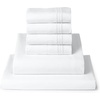 image:imageMellanni Queen Sheet Set  6Piece Iconic Collection Bedding  Including 4 Pillowcases 16Inch Deep Pocket Easy Care Extra Soft Cooling Sheets Brushed Microfiber  Blush Pink1102 White