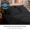 image:imageMellanni Queen Sheet Set  6Piece Iconic Collection Bedding  Including 4 Pillowcases 16Inch Deep Pocket Easy Care Extra Soft Cooling Sheets Brushed Microfiber  White1990 Black