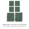 image:imageMellanni Queen Sheet Set  6Piece Iconic Collection Bedding  Including 4 Pillowcases 16Inch Deep Pocket Easy Care Extra Soft Cooling Sheets Brushed Microfiber  White1448 Emerald Green
