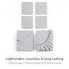 image:imageMellanni Queen Sheet Set  6Piece Iconic Collection Bedding  Including 4 Pillowcases 16Inch Deep Pocket Easy Care Extra Soft Cooling Sheets Brushed Microfiber  White1364 Light Gray