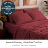 image:imageMellanni Queen Sheet Set  6Piece Iconic Collection Bedding  Including 4 Pillowcases 16Inch Deep Pocket Easy Care Extra Soft Cooling Sheets Brushed Microfiber  Blush Pink1752 Brick Red