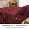 image:imageMellanni Queen Sheet Set  6Piece Iconic Collection Bedding  Including 4 Pillowcases 16Inch Deep Pocket Easy Care Extra Soft Cooling Sheets Brushed Microfiber  White1752 Brick Red