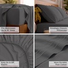 image:imageMellanni Queen Sheet Set  6Piece Iconic Collection Bedding  Including 4 Pillowcases 16Inch Deep Pocket Easy Care Extra Soft Cooling Sheets Brushed Microfiber  White1394 Gray