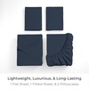 image:imageMellanni Queen Sheet Set  6Piece Iconic Collection Bedding  Including 4 Pillowcases 16Inch Deep Pocket Easy Care Extra Soft Cooling Sheets Brushed Microfiber  Blush Pink1959 Navy Blue