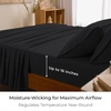 image:imageMellanni Queen Sheet Set  6Piece Iconic Collection Bedding  Including 4 Pillowcases 16Inch Deep Pocket Easy Care Extra Soft Cooling Sheets Brushed Microfiber  White1990 Black