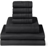 image:imageMellanni Queen Sheet Set  6Piece Iconic Collection Bedding  Including 4 Pillowcases 16Inch Deep Pocket Easy Care Extra Soft Cooling Sheets Brushed Microfiber  White1990 Black