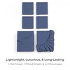 image:imageMellanni Queen Sheet Set  6Piece Iconic Collection Bedding  Including 4 Pillowcases 16Inch Deep Pocket Easy Care Extra Soft Cooling Sheets Brushed Microfiber  White1593 Blue Nova