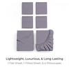 image:imageMellanni Queen Sheet Set  6Piece Iconic Collection Bedding  Including 4 Pillowcases 16Inch Deep Pocket Easy Care Extra Soft Cooling Sheets Brushed Microfiber  White1357 Hazy Lilac
