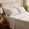 image:imageMellanni Queen Sheet Set  6Piece Iconic Collection Bedding  Including 4 Pillowcases 16Inch Deep Pocket Easy Care Extra Soft Cooling Sheets Brushed Microfiber  White1102 White