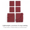 image:imageMellanni Queen Sheet Set  6Piece Iconic Collection Bedding  Including 4 Pillowcases 16Inch Deep Pocket Easy Care Extra Soft Cooling Sheets Brushed Microfiber  White1752 Brick Red